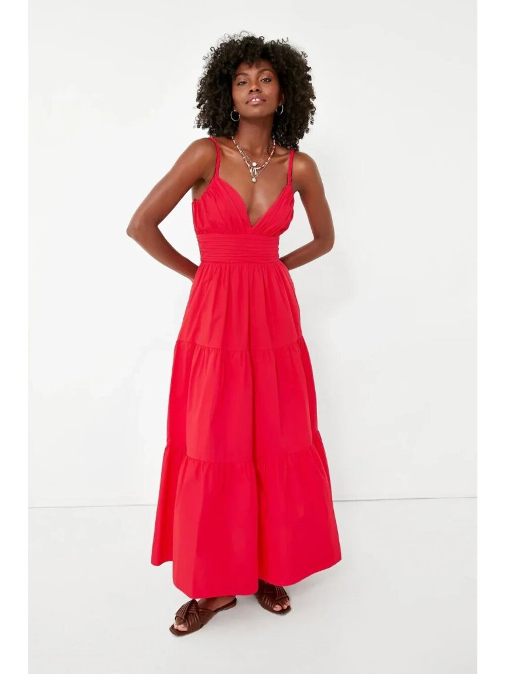Hyacinth House by Tuckernuck Red Braided Strap Monomoy Maxi Dress size S Small